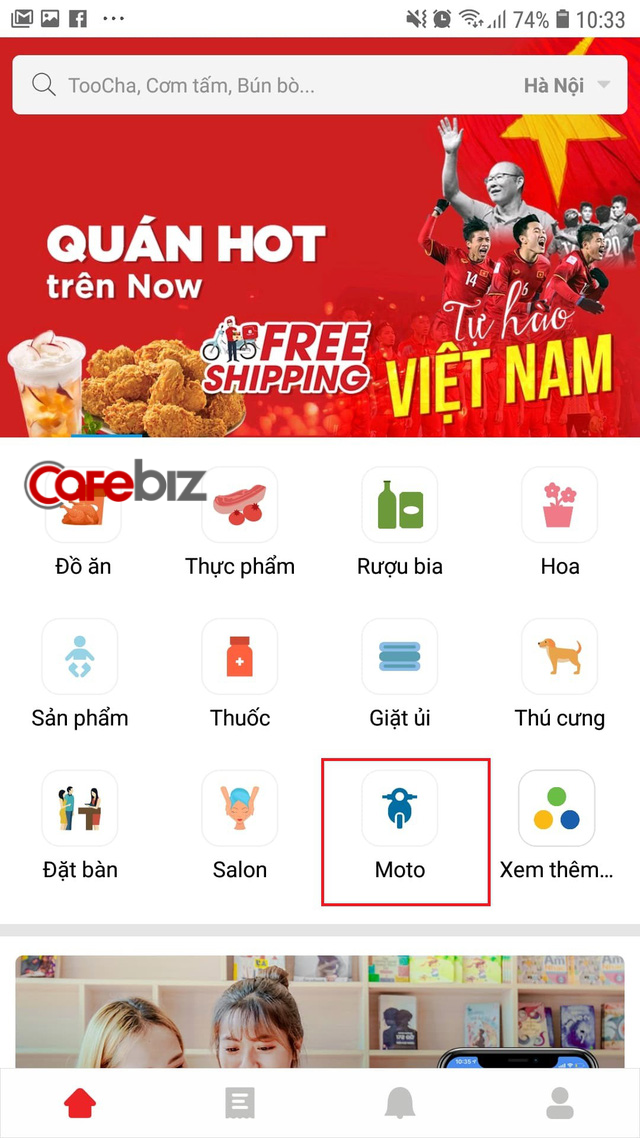 Ở Hà Nội, người dùng Now đã có thể đặt Nowmoto.